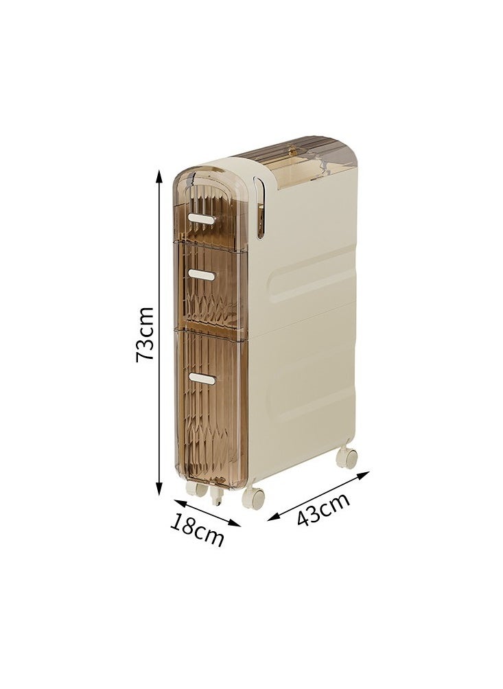 Bathroom Organizer Storage Narrow Slim Bathroom Floor Cabinet with Drawers Waterproof Toilet Paper Storage for Small Space