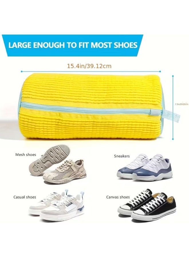 Goolsky Shoe Washing Machine Bag, Laundry Shoe Bag for Washer and Dryer, Sneaker Washing Machine Bag, Shoe Washing Bag for Most Shoe Types(Yellow 1pc), Laundry Bags - Image 4