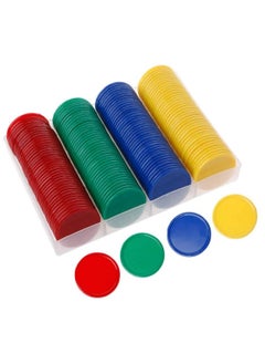 KASTWAVE Round Chips Learning Toys 160 Pcs/Set 4 Color Round Chips Counting Numbers Teaching for Crafts Decoration Plastic Counting Chips for Math  - Image 1