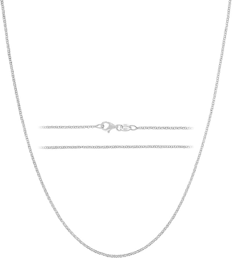 KISPER Solid 925 Sterling Silver Chain Necklace for Women Thin & Secure - Italian 1.6mm Diamond Cut Cable Link with Lobster Clasp - Made in Italy (16-30 Inch) - Image 1