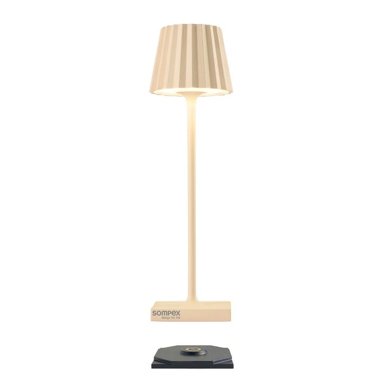 Sompex Troll Nano Table Lamp (Matte finish) | Indoor & Outdoor | 2 light colours | Stepless touch dimmer | 1.6W LED Battery Operated | Aluminium | 54 (splash and dust proof) 10 x 21 cm - Sand - Image 2