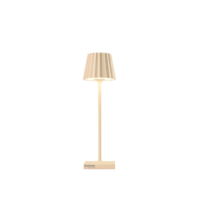 Sompex Troll Nano Table Lamp (Matte finish) | Indoor & Outdoor | 2 light colours | Stepless touch dimmer | 1.6W LED Battery Operated | Aluminium | 54 (splash and dust proof) 10 x 21 cm - Sand - Image 1
