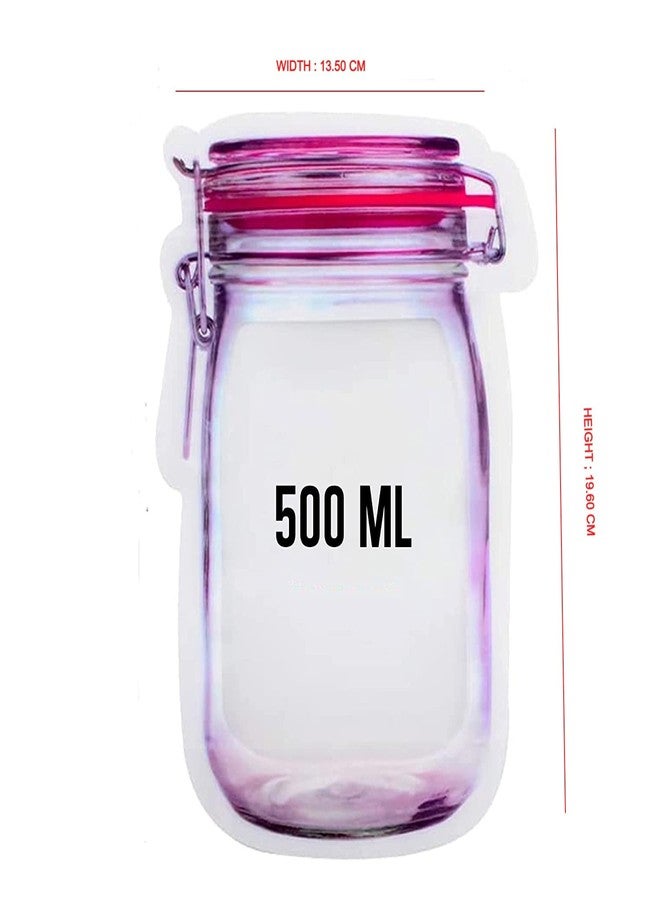 DEERA Jar-Shaped Clear Ziplock Stand Up Pouch 140x200mm Pack of 10 - Image 2