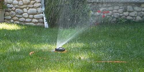 Dramm Metal Base, Green 15024 ColorStorm 9-Pattern Turret Sprinkler with Heavy-Duty Meta - Image 2