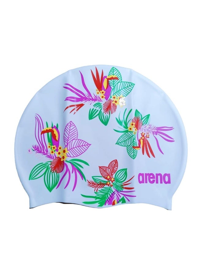أرينا بونيه سباحة Arena سيليكون حريمي بتصميم زهور لون لبني - Image 2