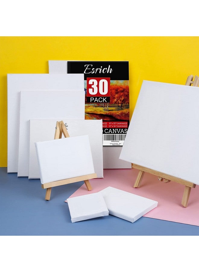 ESRICH 30 Pack Canvases For Painting With 4X4 5X7 8X10 9X12 11X14 12X16 Painting Canvas For Oil & Acrylic Paint - Image 4