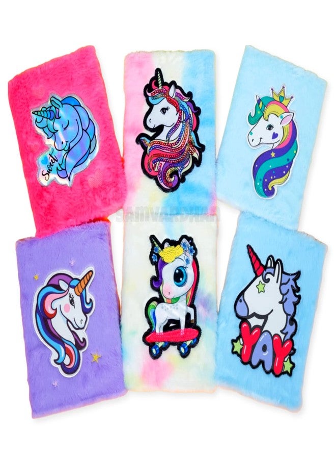 SAMVARDHAN A5 Multicolored unicorn Smooth Fur Notebook/Diary with Bow type - Best Gift for Wife & Girlfriend - Image 1