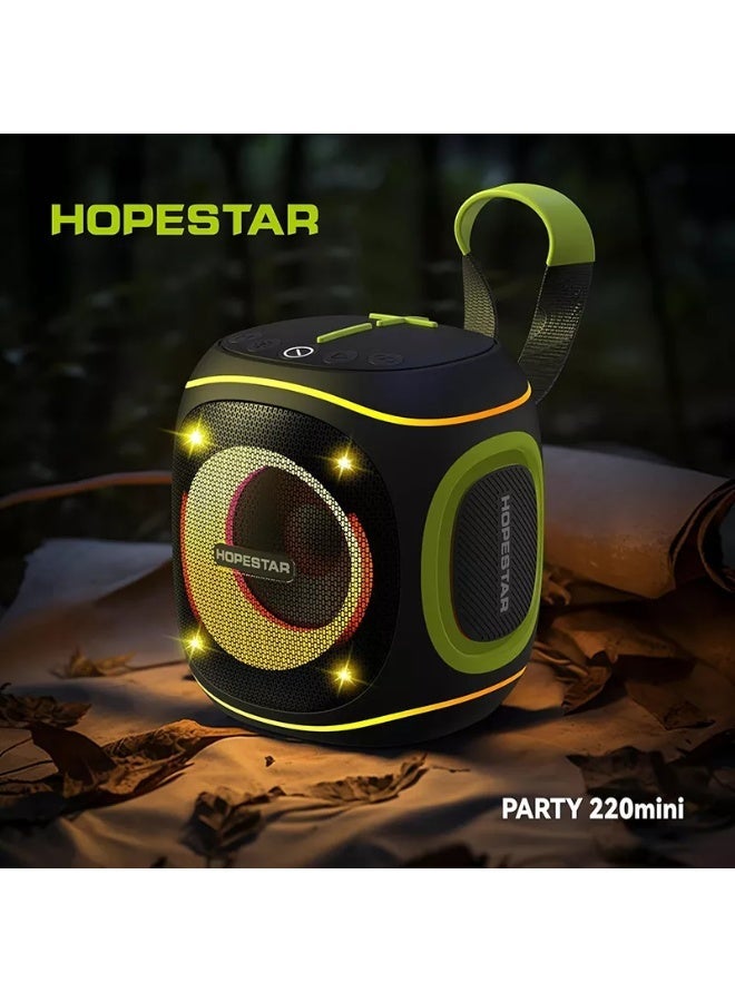 HOPESTAR Party 220mini 10W Portable Bluetooth Speaker 🎶 | Wireless 5.3 | RGB LED Lights Sync with Music | USB, TF Card, AUX, FM Radio | 4-6 Hours Playtime | Compact & Travel-Friendly Outdoor Speaker - Image 3