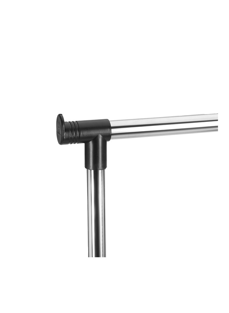 Royalford Garment Rack- RF12433/ Double Rod, Extendable Height Upto 155 cm, Large Storage and Easy to Move with Wheels Black - Image 3