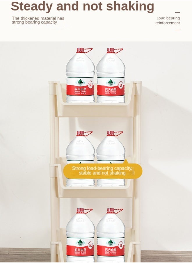 Haidue - 5-Layer Practical Rolling Storage Vehicle    White Lockable Wheel Debris Storage Rack, 30 * 20 * 110cm - Image 1