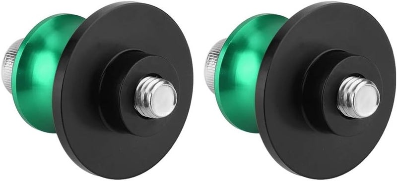 Semme 2pcs 8mm Motorcycle Swing Arm 8mm Motorcycle CNC Rear Stand Spool Sliders Bobbins Silver Fit 2pcs M8 Adjustment Screws for Modifications (Green) - Image 4