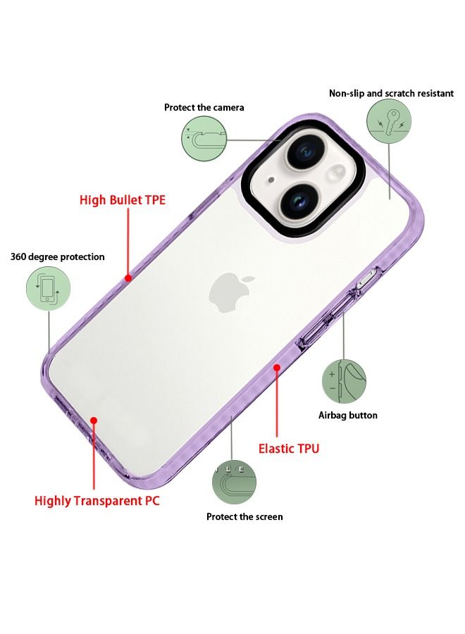 IPhone 14 Black-Ring Collision-Resistant Triple-In-One Transparent Case - Image 2