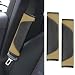 ongfuwu 2PCS Car Seat Belt Cover Pad Soft Carbon Fiber Leather Seatbelt Shoulder Protector for a More Comfortable Driving Universal Safety Belt Strap Cover to Protect Your Neck Beige - Image 2