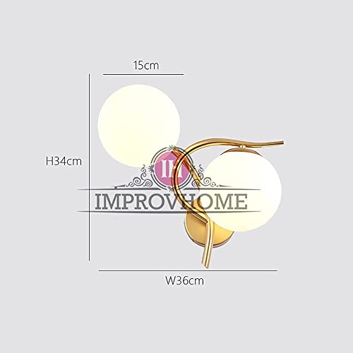 Improvhome Double Headed Wall Light Modern Design Minimalist Wall Sconces Bedroom Bedside Living Room, Balcony Corridor (Without Bulb) (Cross Wall)(AC, Metal) - Image 4