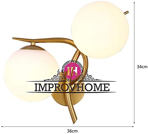 Improvhome Double Headed Wall Light Modern Design Minimalist Wall Sconces Bedroom Bedside Living Room, Balcony Corridor (Without Bulb) (Cross Wall)(AC, Metal) - Image 3