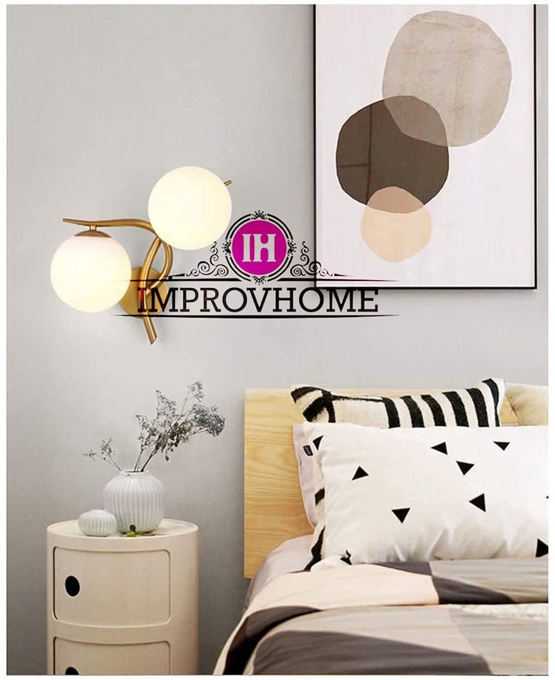 Improvhome Double Headed Wall Light Modern Design Minimalist Wall Sconces Bedroom Bedside Living Room, Balcony Corridor (Without Bulb) (Cross Wall)(AC, Metal) - Image 2