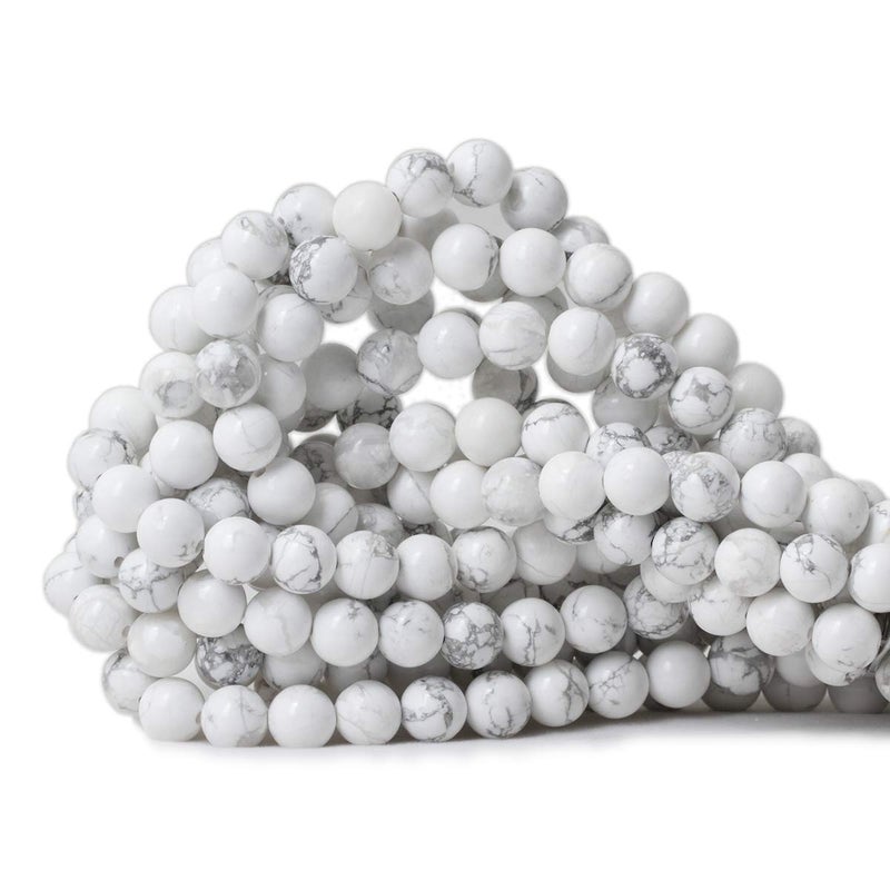 CHEAVIAN 8mm 45PCS Natural White Howlite Gemstone Round Loose Stone Beads for Jewelry Making DIY Crafts Design 1 Strand 15