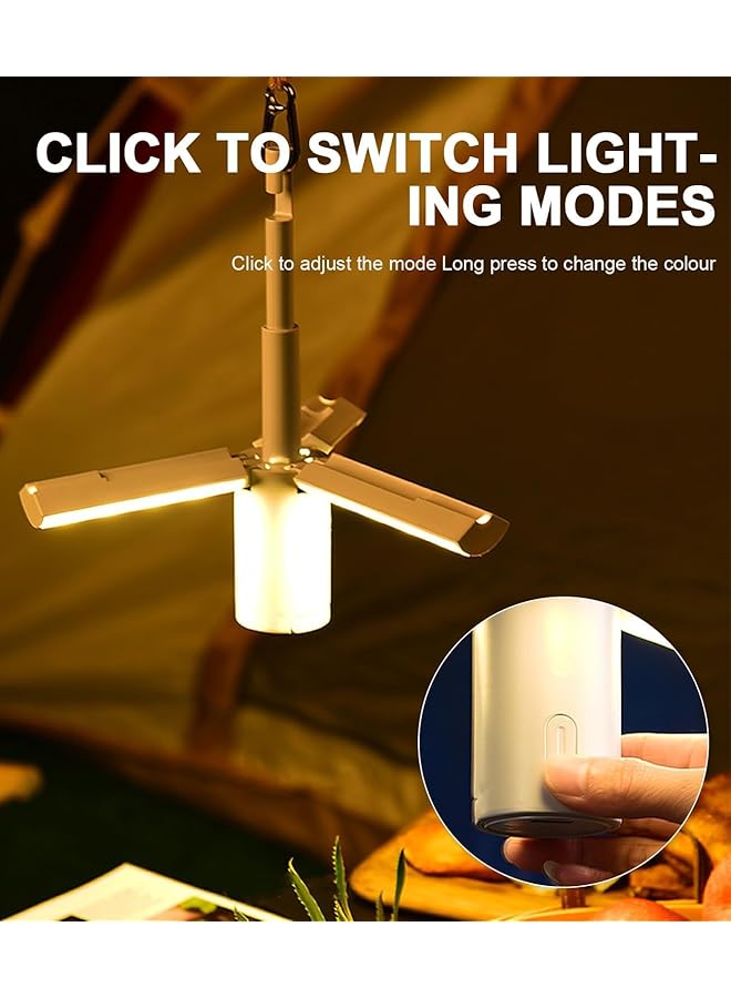 Oasisgalore LED Desert Light Camping with Battery USB Rechargeable Foldable Picnic Tent Light for Camping Outdoor with Stepless Adjustment and 3 Lighting Modes [Energy Class A+]  - Image 5
