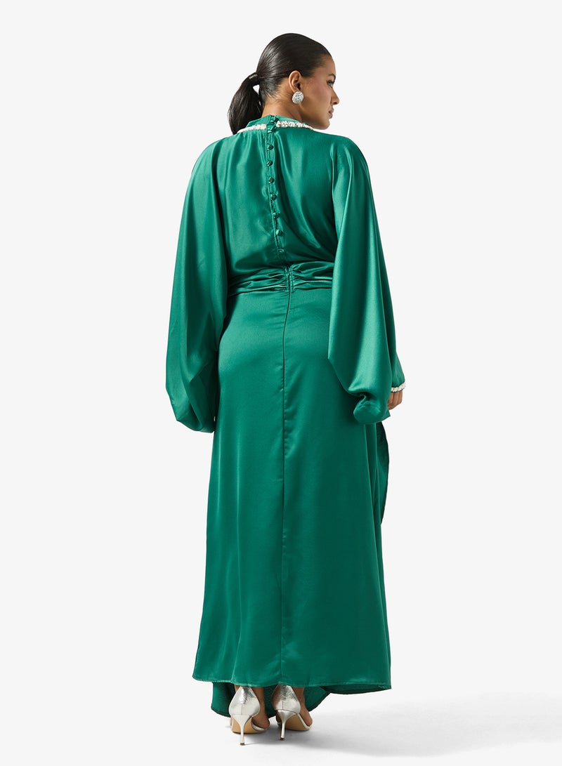 Khizana Plus size Draped Dress With Embellished Neckline - Image 5