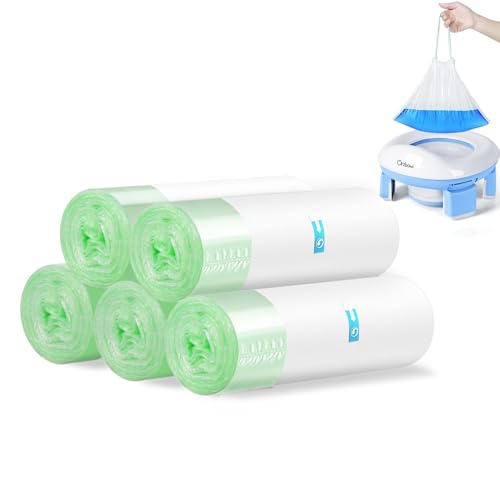 Orzbow Portable Potty Replacement Liners with Drawstring for Toddler Travel Toilet Chair Refill Bags Toddler Potty Training Essentials 100 Counts 95 x 126 - Image 1