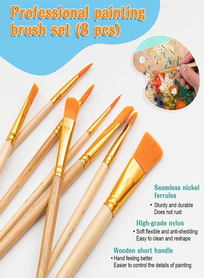 koseibal Acrylic Art Set with 24 Acrylic Paints, 8 DIY Wooden Stencils 5 Canvas Panels 8 Brushes, Table Easel, Etc, Painting Supplies Kit for Kids Students Artists and Beginner - Image 4