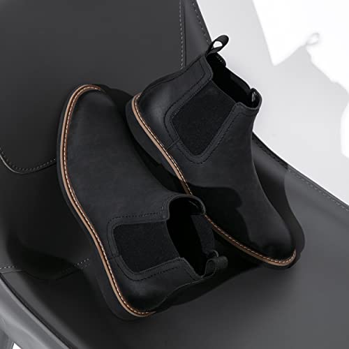 Vostey Chelsea Boots Men Casual Dress Boots Black Ankle Classic Slip on Boots for Men(BMY8043A blacknubuck 08) - Image 3