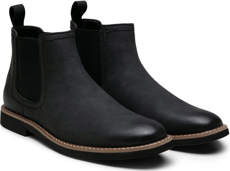 Vostey Chelsea Boots Men Casual Dress Boots Black Ankle Classic Slip on Boots for Men(BMY8043A blacknubuck 08) - Image 4