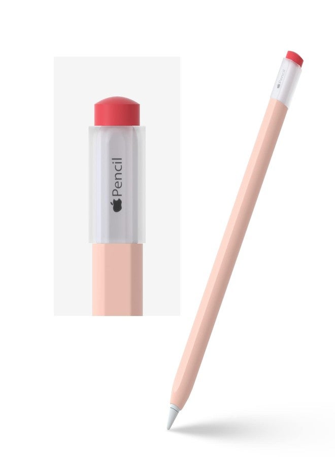 ELETIUO Silicone Case Compatible with Apple Pencil 2nd Generaion Cover,Protective Holder Grip Sleeve with Cap Accessories Compatible with iPad Pro 11 12.9 inch,Pink - Image 1