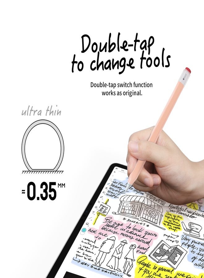 ELETIUO Silicone Case Compatible with Apple Pencil 2nd Generaion Cover,Protective Holder Grip Sleeve with Cap Accessories Compatible with iPad Pro 11 12.9 inch,Pink - Image 5