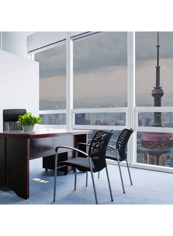 Window Film One Way Mirror Film Daytime Privacy Static Non-Adhesive Decorative Heat Control Anti UV Window Tint for Home and Office Silver 6 Mil 17.5 Inch x 6.5 Feet - Image 2