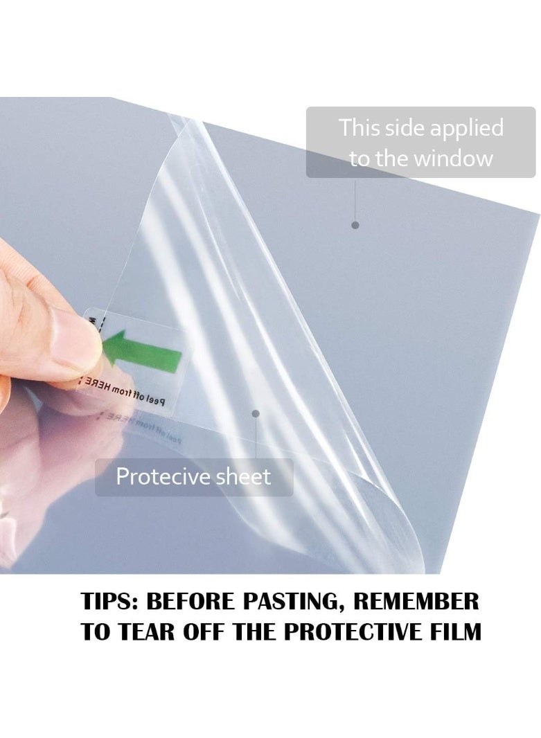 Window Film One Way Mirror Film Daytime Privacy Static Non-Adhesive Decorative Heat Control Anti UV Window Tint for Home and Office Silver 6 Mil 17.5 Inch x 6.5 Feet - Image 3