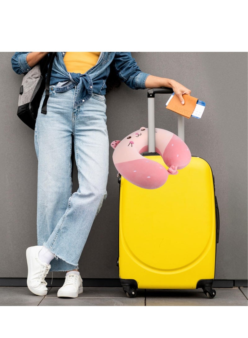 Excefore وسادة سفر للرقبة، وسادة سفر للأطفال من إسفنج ميموري فوم، وسادة سفر قابلة للإزالة للرقبة مع سحابات، وسادة دعم للذقن قابلة للتعديل بزاوية 360 درجة، وسادة سفر مريحة للأطفال البالغين للنوم - Image 5