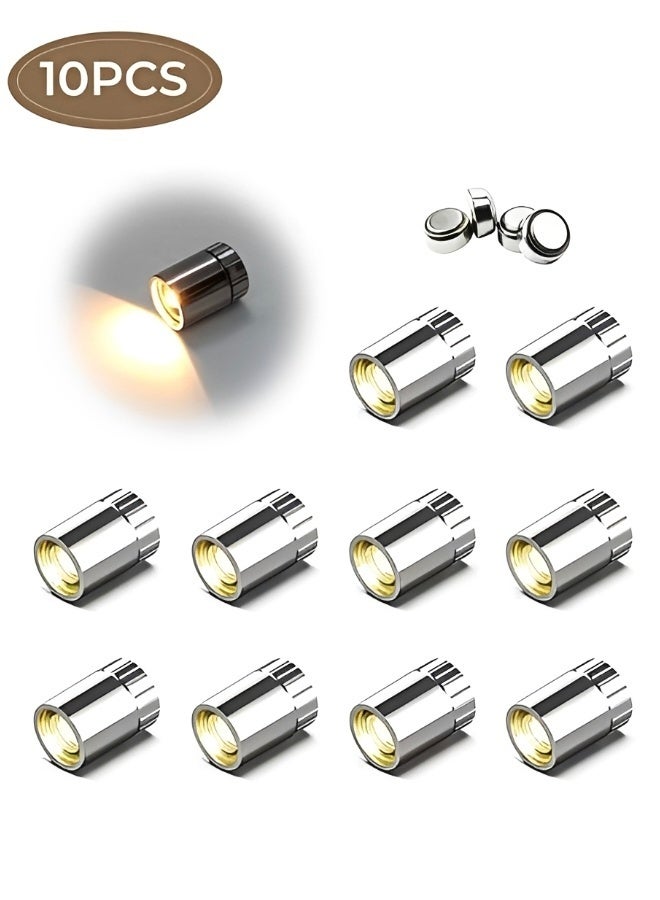 10 Pack Warm White Wireless Mini LED Spotlights Battery Operated Tiny Accent Lights with Double Sided Tape for Jewelry Display Closet Art Craft DIY Decoration - Image 1
