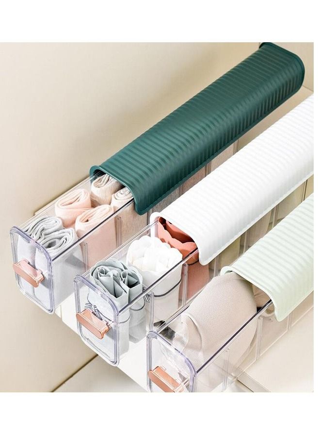 Meetion منظم تخزين الملابس الداخلية الشفاف للتعليق على الحائط باللون الأخضر - Image 4