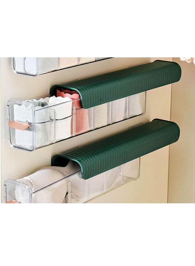 Meetion منظم تخزين الملابس الداخلية الشفاف للتعليق على الحائط باللون الأخضر - Image 1