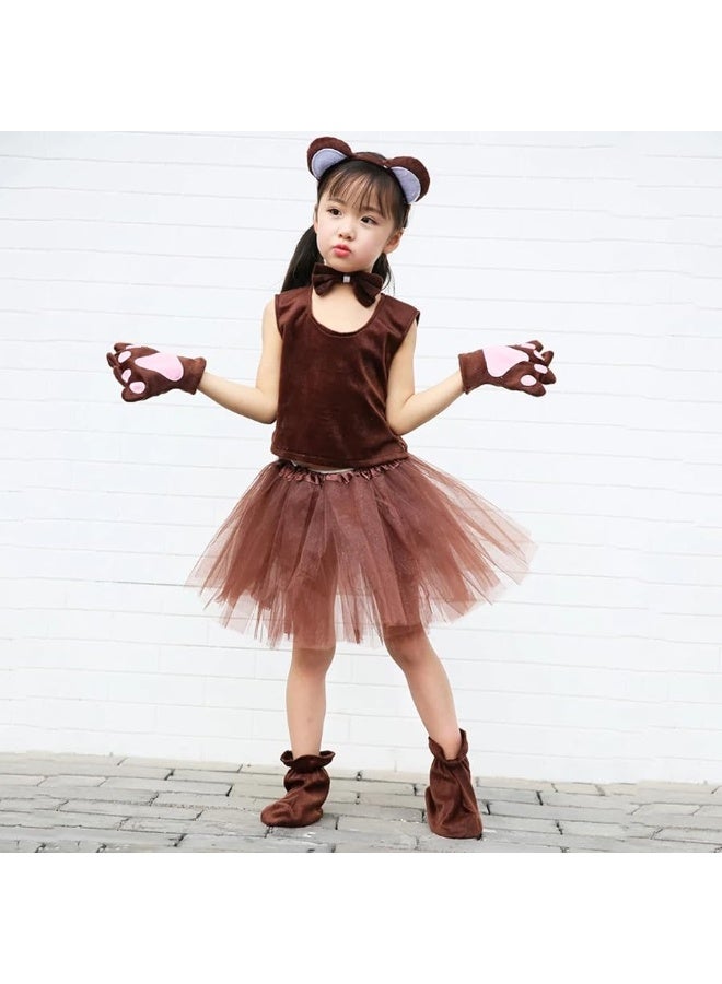 BinaryABC Halloween Monkey Cosplay Costume SetMonkey Ears Headband Bowtie and TailHalloween Costume AssesoriesBrown - Image 2