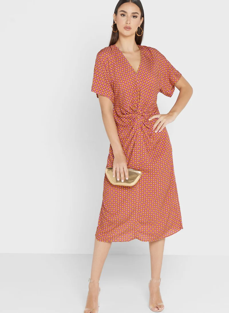 Closet London Knot Front Midi Dress