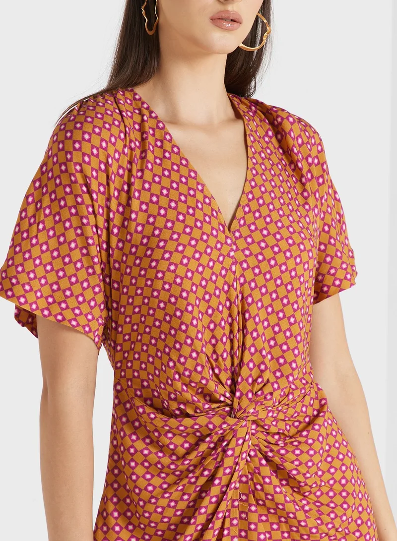 Closet London Knot Front Midi Dress