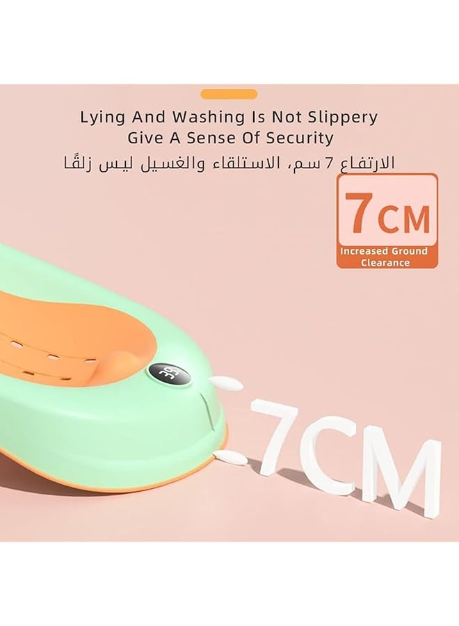 Motim 8 Pcs Baby Bath Chair Infant Bather Support With Temperature Sensing + Hair Washing Shampoo Cup + Brush + 2 Ducks + 3 Ocean Balls For Newborn To Toddler Use In The Sink Or Bathtub - Image 3
