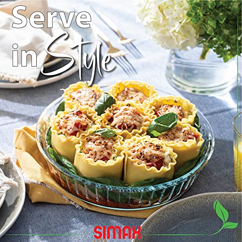 SIMAX Glass Pie Pan for Baking, 10.25 Inch Deep Round Pie Plate Dish Great For Apple, Pumpkin, Holiday Pies, Fluted Pie Holder, Oven Safe Tray, Borosilicate Glass Cake Tin - Image 5