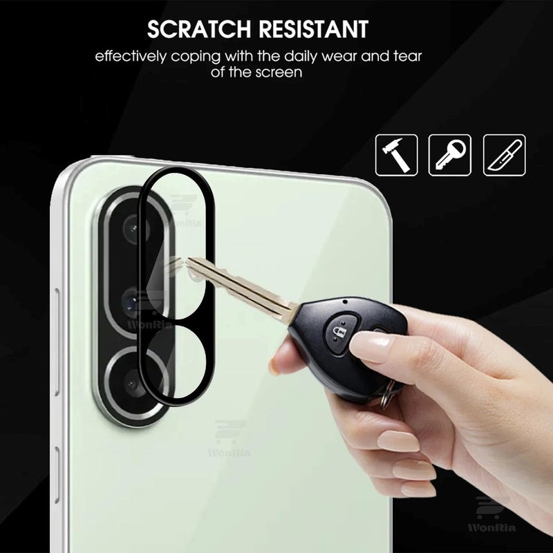 WonReza ® Pack 1- Back Camera Glass Protector for Samsung F56 | Samsung M56 5G [3D Premium] Camera Glass Protector (Black) - Image 1