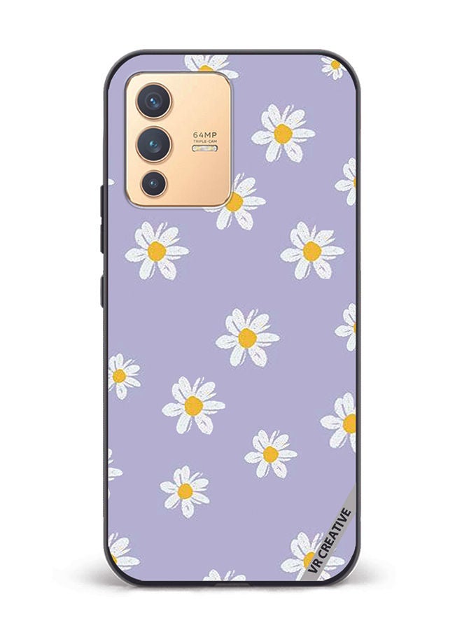 VR CREATIVE Protective Case Cover For Vivo V23 5G Daisy Flower Design Multicolour - Image 1