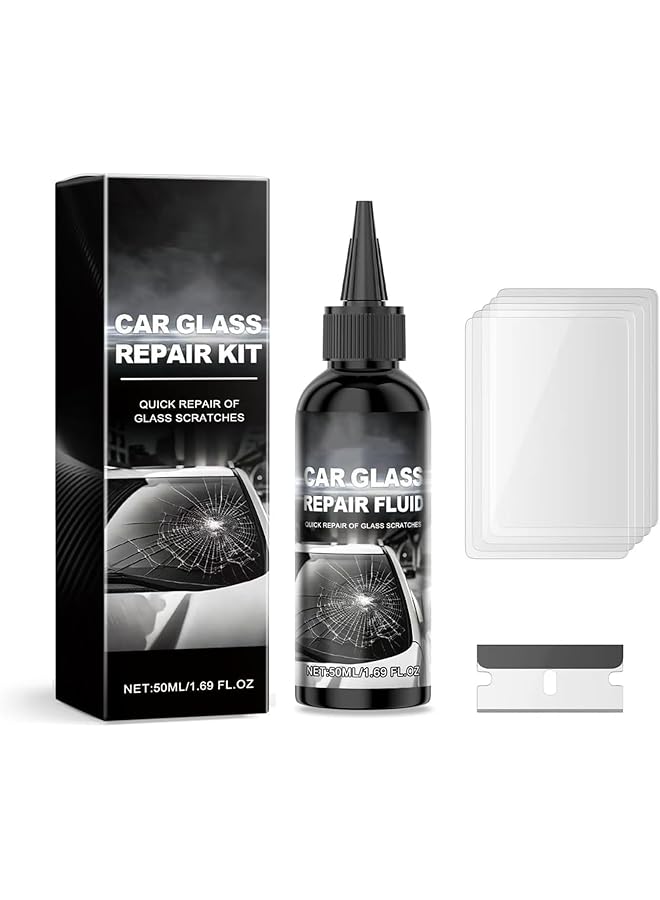 KASTWAVE Windshield Repair Kit, Crack Glass Repair Fluid, Nano Glass Scratch Repair Fluid, Car Windscreen Glass Crack Scratch Remover, Car Glass Repair Glue, Scratch Chip Cracks Repair Kit - Image 1