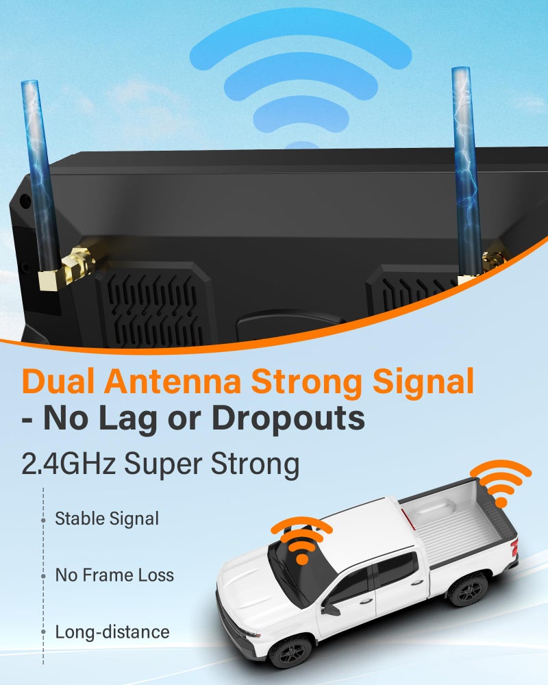 Rohent Solar Wireless Backup Camera for Trucks: 7" HD 1080P Monitor, 1-Min Easy Magnetic Install, Night Vision, Dual Antenna Boost Signal for Pickups - Designed for Long-Distance Drivers and Campers - Image 5