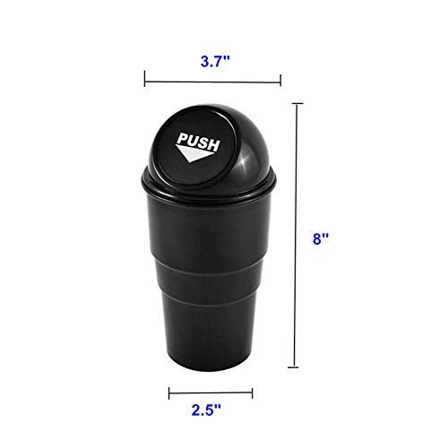 AISIBO Mini Auto Car Garbage Can Automotive Vehicle Rubbish Bins, Small Trash Can Cup Holder for Bedroom Office Desk Home (Black 1 Pack) - Image 2