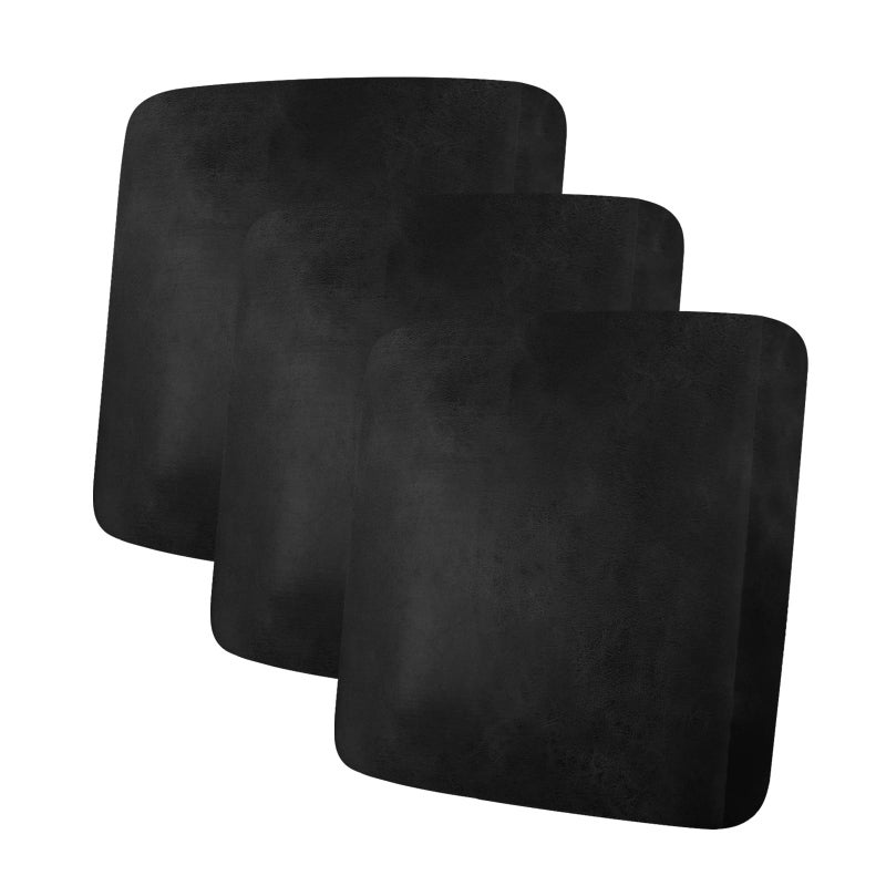 ANARACHON Leather Look Couch Cushion Covers Sofa Seat Slipcovers Sets Couches Furniture Protector for Sectional Armchair Loveseat Pets Kids Stretch Spandex Fabric (3 Cushion Sofa, Black) - Image 1