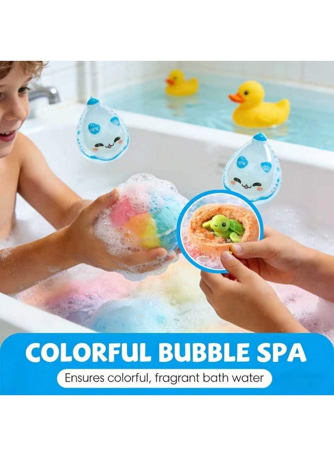 Bath Kids Bath Bombs, 12Pcs/Set Bath Bombs with Toys Inside, 2 Inch Children Ball with Cute Animal Toys, Colorful Bubble Bathroom Supplies, Green - Image 4