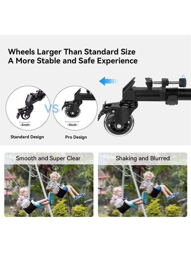 SMALLRIG SmallRig Universal Photography Tripod Dolly, Heavy Duty with 3" Rubber Wheels, Adjustable Legs and Carry Bag, 33 lbs Capacity Tripod Wheels for Canon for Sony Cameras Camcorder Video Lighting- 3986 - Image 2