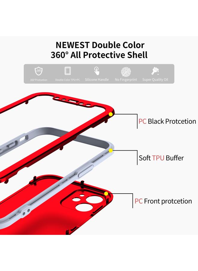 S-TOP Case For iPhone 12 mini Two Color Full Protective 3-in-1 Phone Case - Image 4