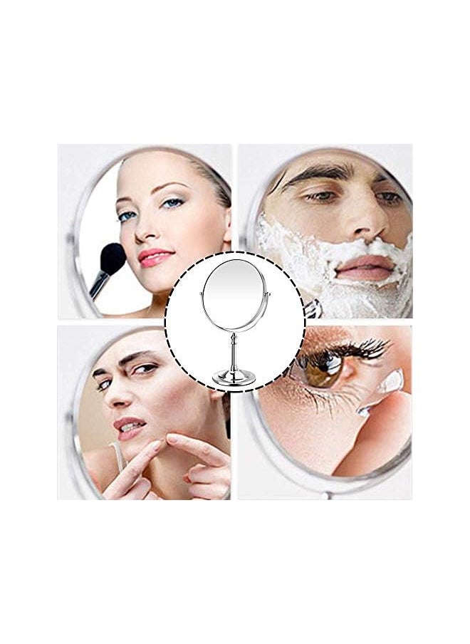 The Bros Makeup Mirror 8 Inch 3X Magnifying Make up Mirror Tabletop Wall Mounted Adjustable Foldable Cosmetic Mirror Swivel Dual Sides Vanity Mirror  - Image 3